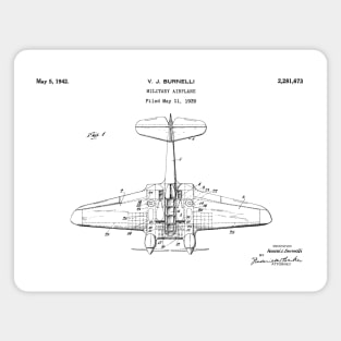 Military Airplane - 1939 Burnelli Patent Drawing - B Magnet